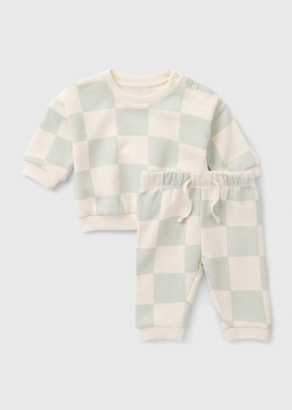 Baby Green Chequered Sweatshirt & Joggers Set (Newborn-23mths)