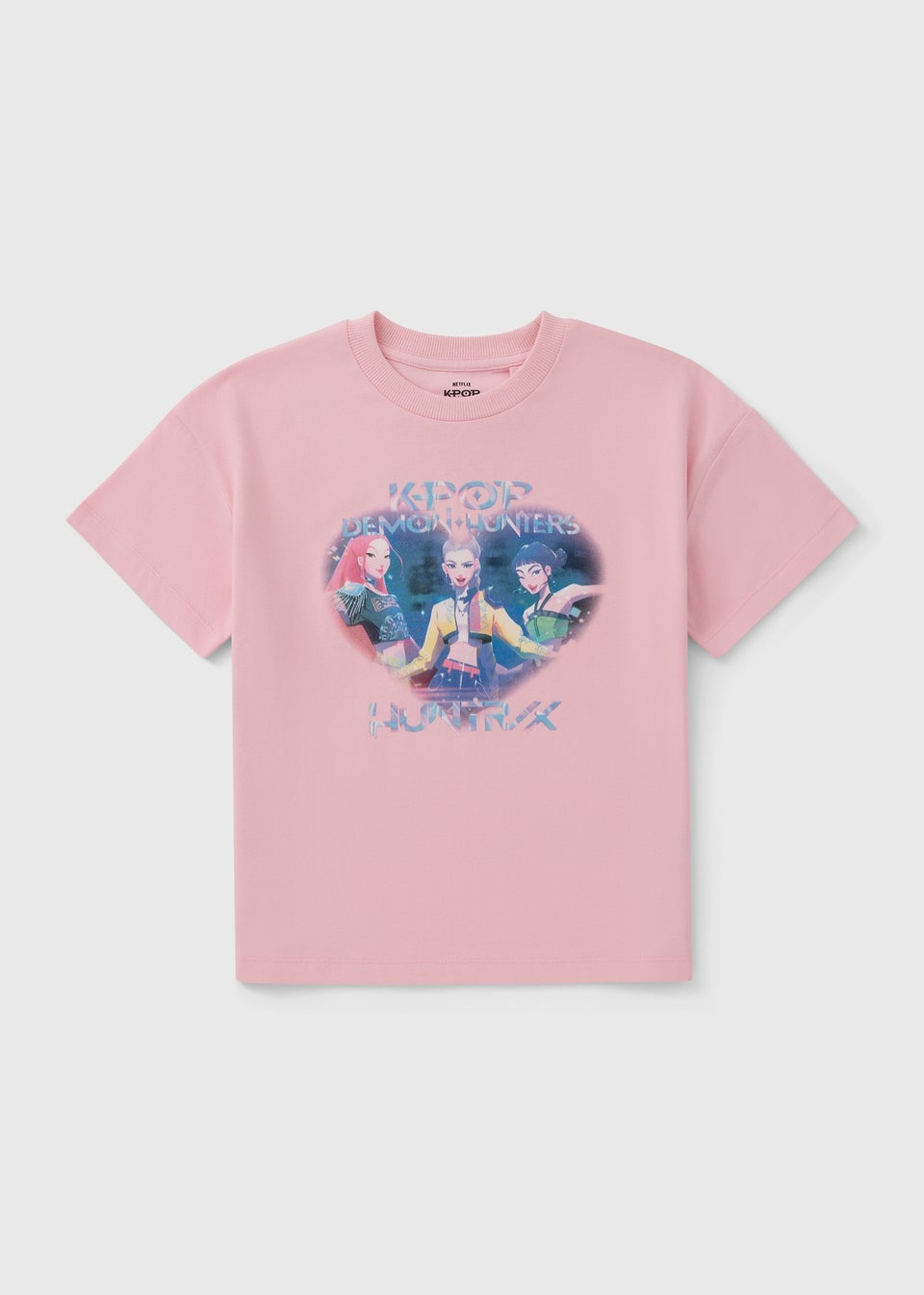 K Pop Demon Hunters Girls Pink Heart Huntrxx T-Shirt (6-13yrs)