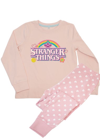 Ada & Ted Stranger Things Cute Logo Girls Pink Graphic Pyjamas (6-8 Years)