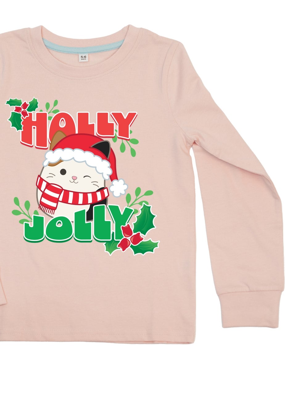 Squishmallows Holly Jolly Christmas Girls Pink Graphic Pyjamas (5-8 Years)