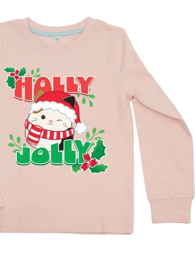 Squishmallows Holly Jolly Christmas Girls Pink Graphic Pyjamas (5-8 Years)