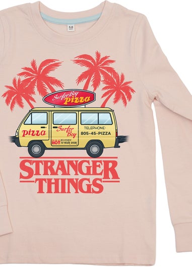Stranger Things Pizza Van Girls Pink Graphic Pyjamas (6-8 Years)