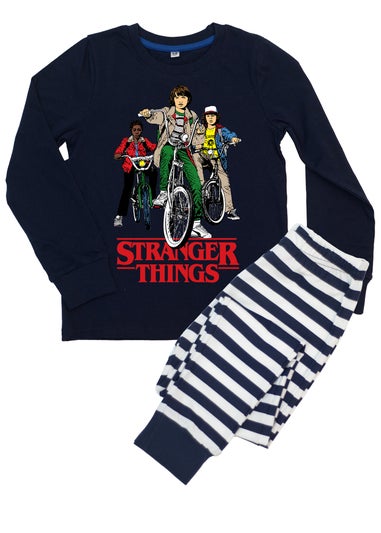 Stranger Things Bicycles Boys Navy Graphic Pyjamas (6-8 Years)