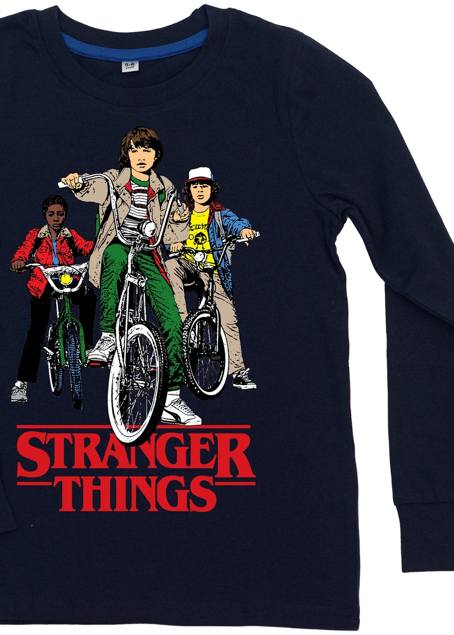 Stranger Things Bicycles Boys Navy Graphic Pyjamas (6-8 Years)