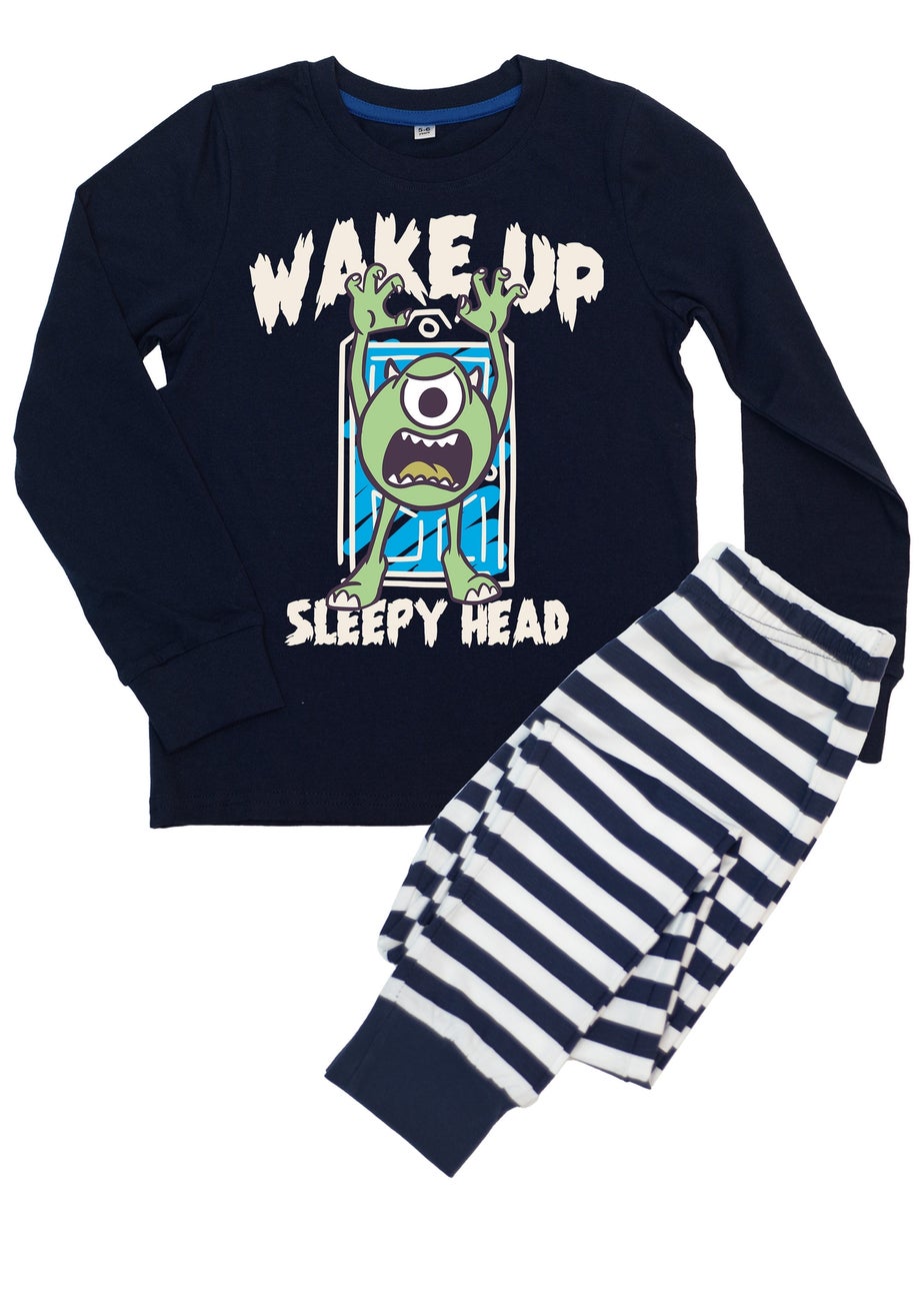 Disney Monsters Inc Wake Up Boys Navy Graphic Pyjamas (3-8 Years)