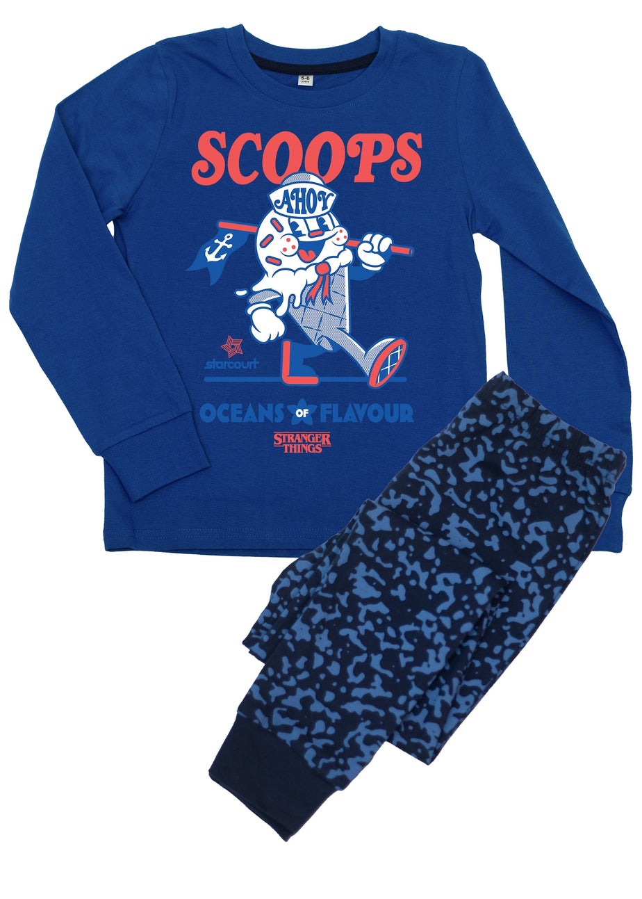 Stranger Things Scoops Boys Blue Graphic Pyjamas (6-8 Years)