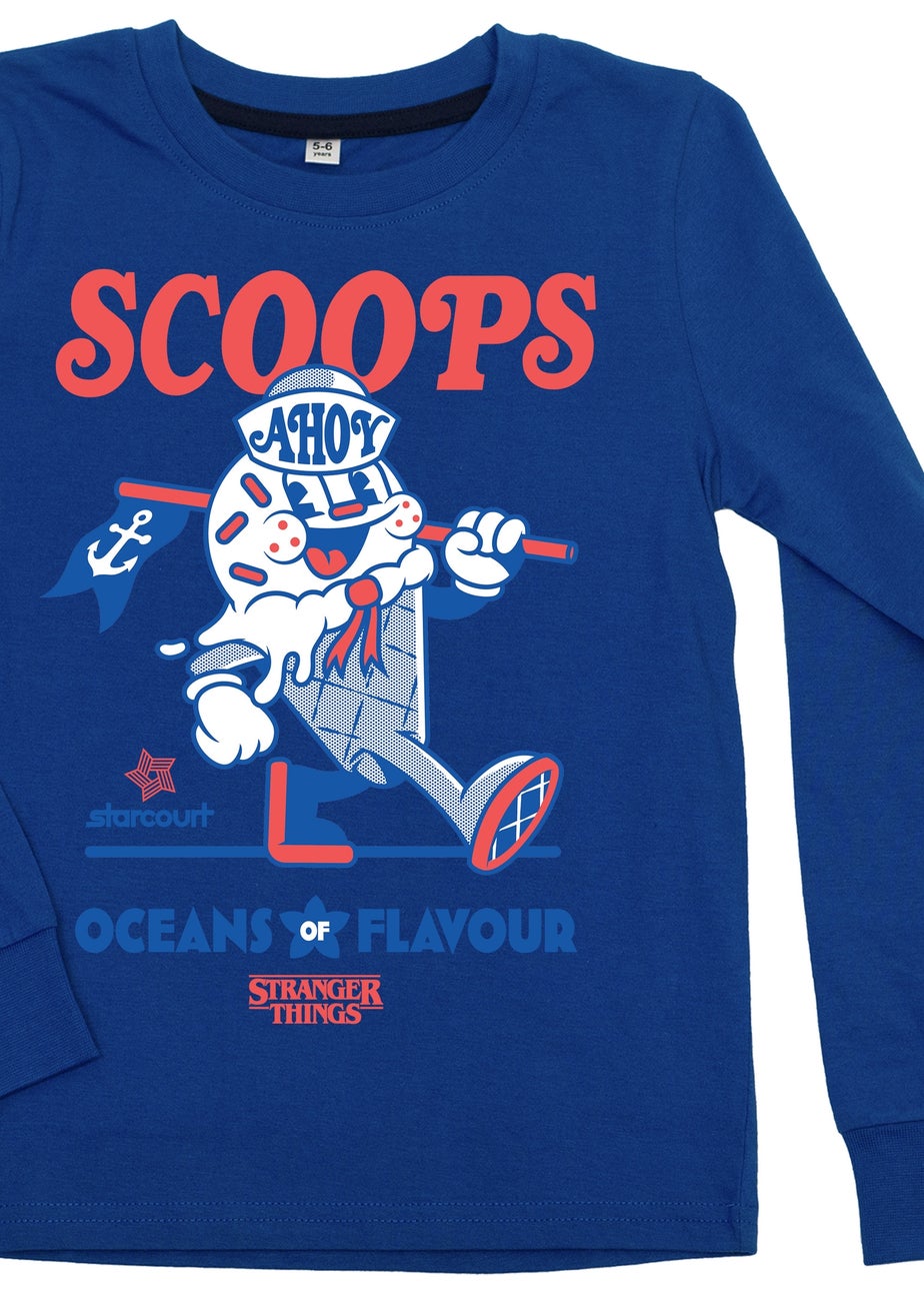 Stranger Things Scoops Boys Blue Graphic Pyjamas (6-8 Years)