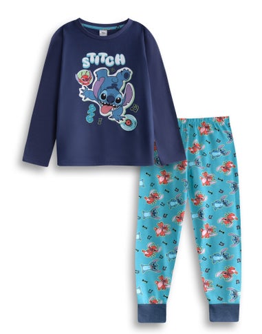 Vanilla Underground Lilo & Stitch Character Kids Navy Long Pyjama Set (2-8yrs)