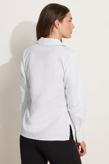 Long Tall Sally White Cotton Shirt