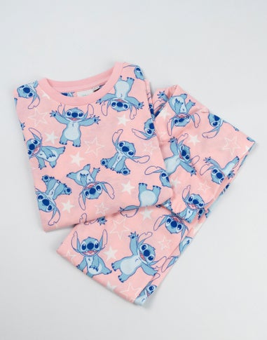 Vanilla Underground Disney Lilo & Stitch Kids Pink Pyjamas and Jumper (5-14yrs)