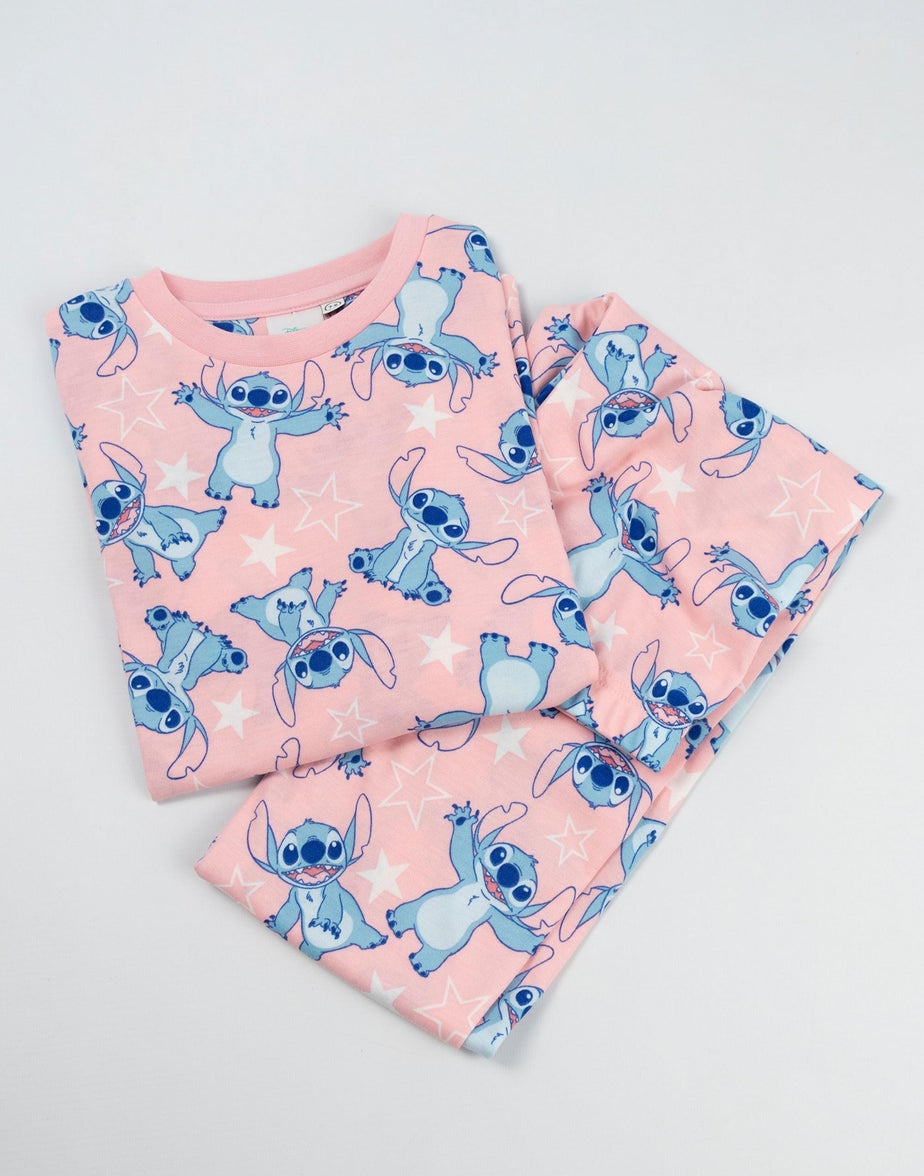 Vanilla Underground Disney Lilo & Stitch Kids Pink Pyjamas and Jumper (5-14yrs)