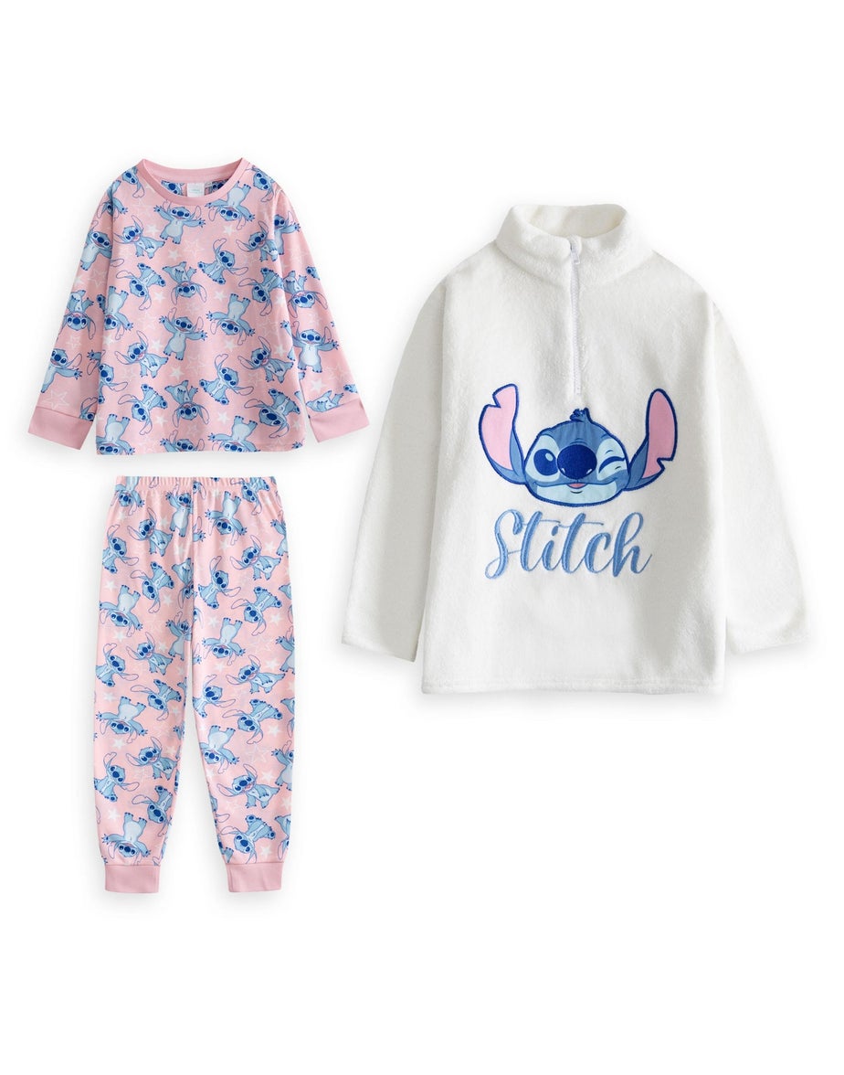 Vanilla Underground Disney Lilo & Stitch Kids Pink Pyjamas and Jumper (5-14yrs)