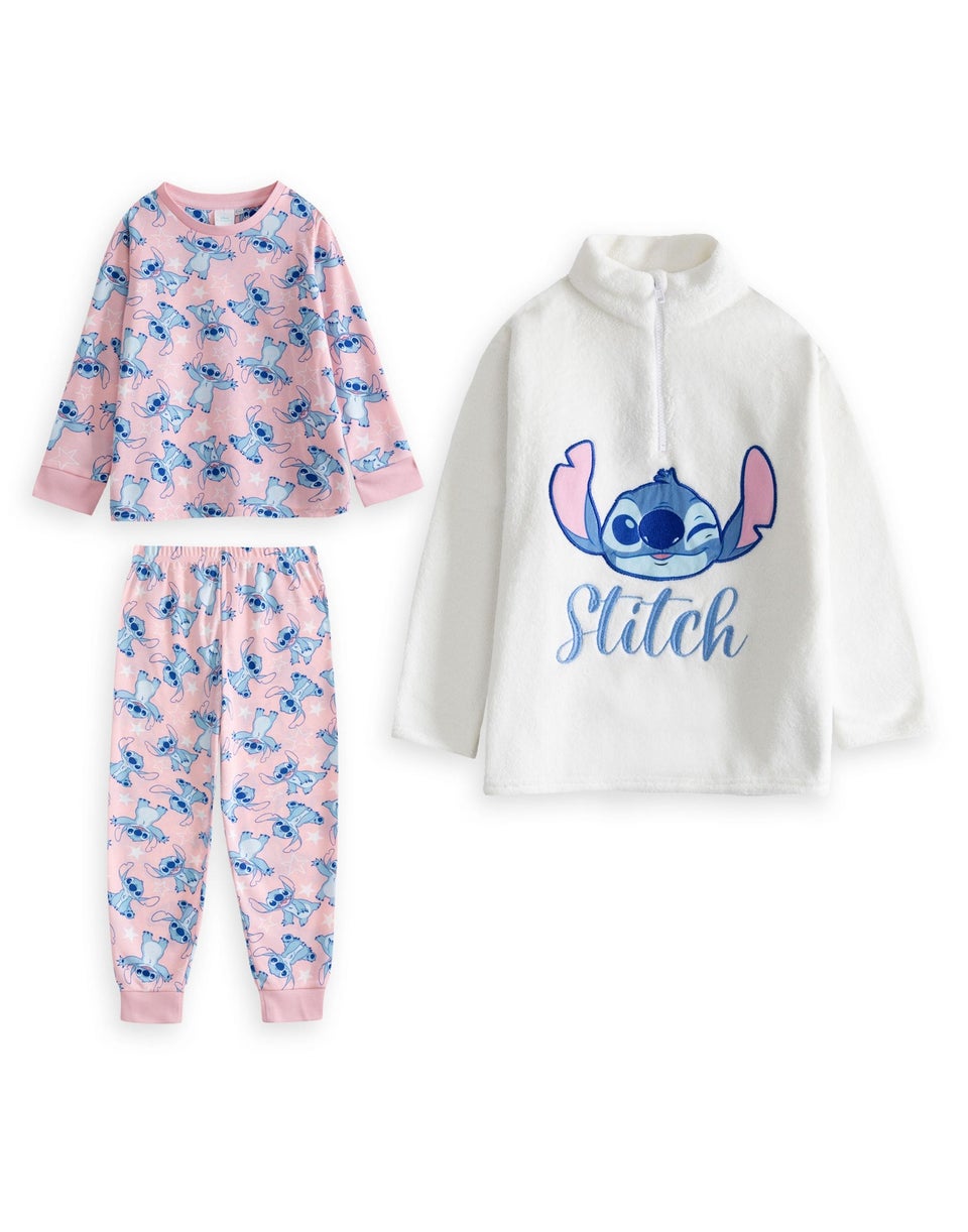 Vanilla Underground Disney Lilo & Stitch Kids Pink Pyjamas and Jumper (5-14yrs)