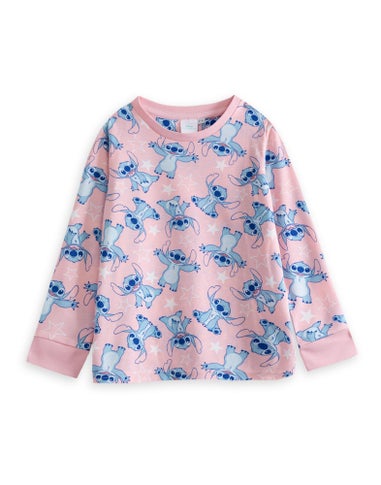 Vanilla Underground Disney Lilo & Stitch Kids Pink Pyjamas and Jumper (5-14yrs)