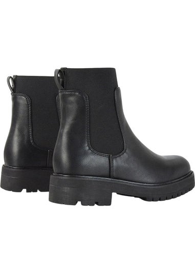 XY London Black Karev Chunky Ankle Chelsea Boots