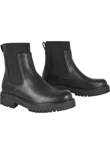 XY London Black Karev Chunky Ankle Chelsea Boots