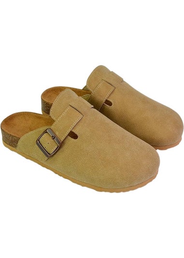 XY London Taupe Lucy Cork Slip-on Flat Mules