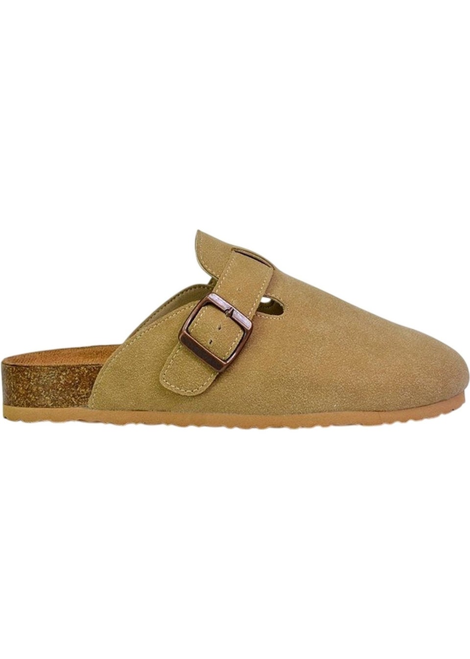 XY London Taupe Lucy Cork Slip-on Flat Mules