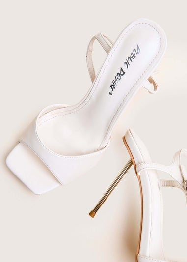 Public Desire Vain Cream & Gold Pu Barley There Pencil Stiletto High Heels