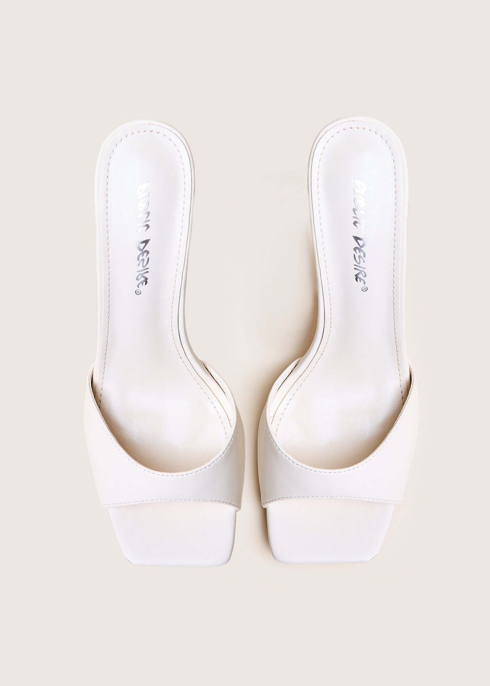 Public Desire Vain Cream & Gold Pu Barley There Pencil Stiletto High Heels