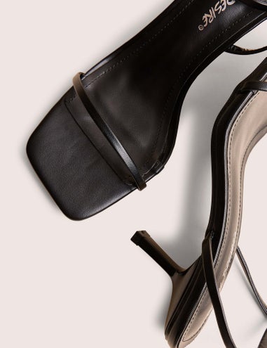 Public Desire Natalya Black Barely There Mid Heels