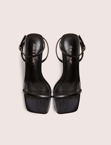 Public Desire Natalya Black Barely There Mid Heels