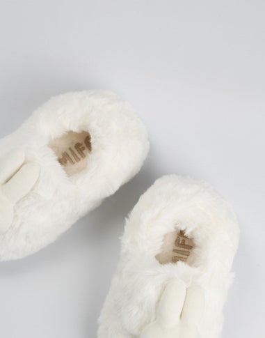 Vanilla Underground Miffy Kids White Mule Slippers (Younger 6-Older 12)