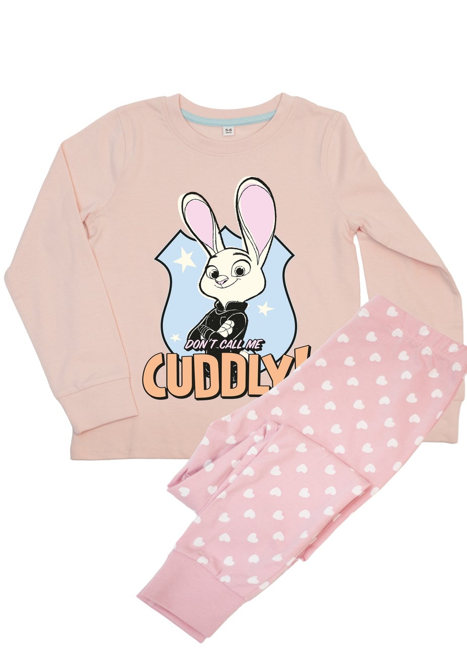 Disney Zootropolis Don't Call Me Cuddly Girls Pink Graphic Pyjamas (3-8 Years)