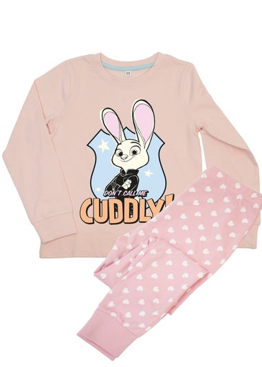 Disney Zootropolis Don't Call Me Cuddly Girls Pink Graphic Pyjamas (3-8 Years)