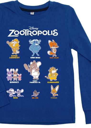 Disney Zootropolis Nine Characters Boys Blue Graphic Pyjamas (3-8 Years)