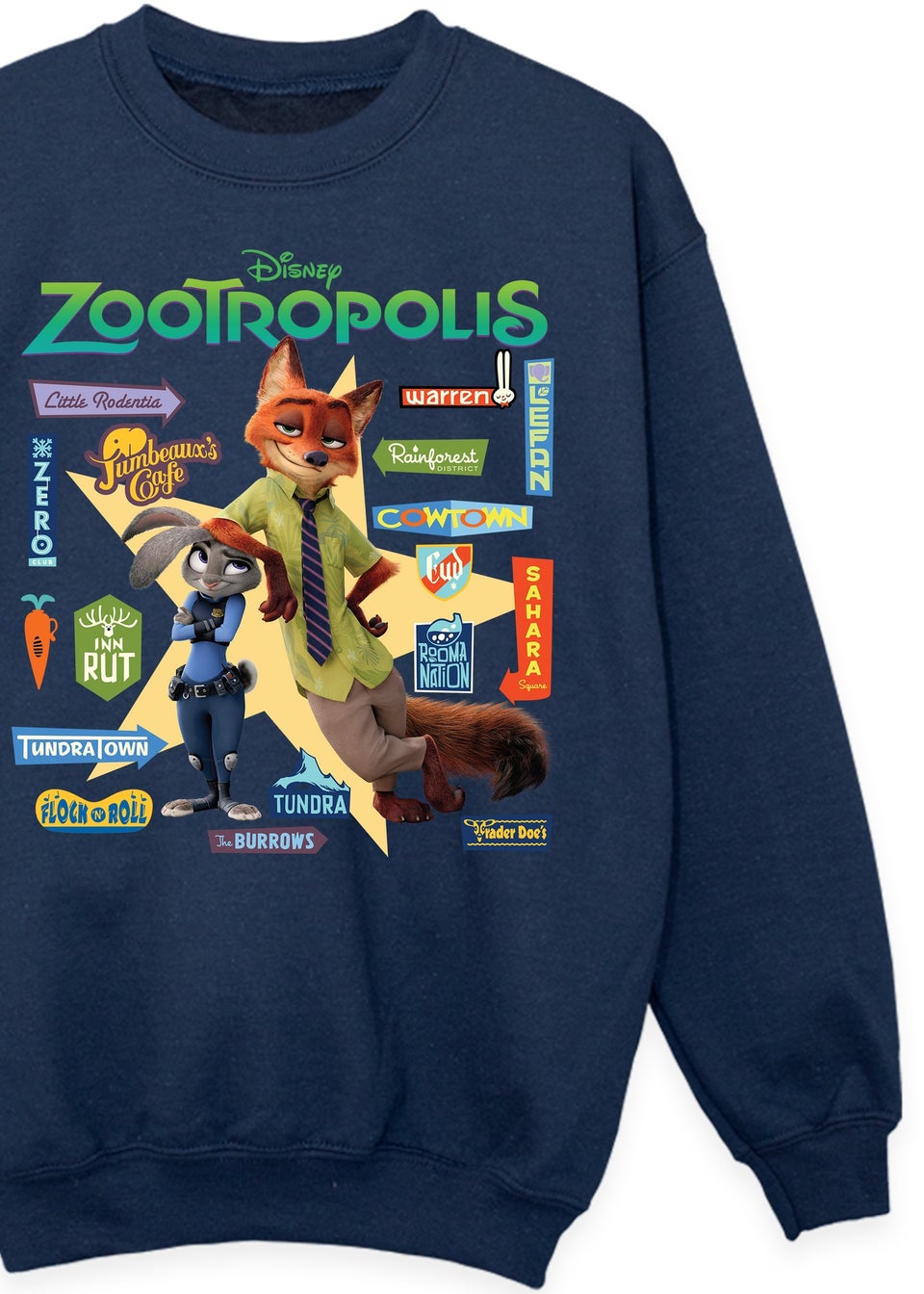Disney Zootropolis Signs Kids Navy Graphic Sweatshirt (3-13 Years)
