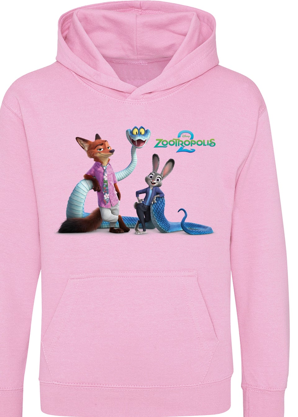 Disney Zootropolis Characters Girls Pink Graphic Hoodie (3-13 Years)