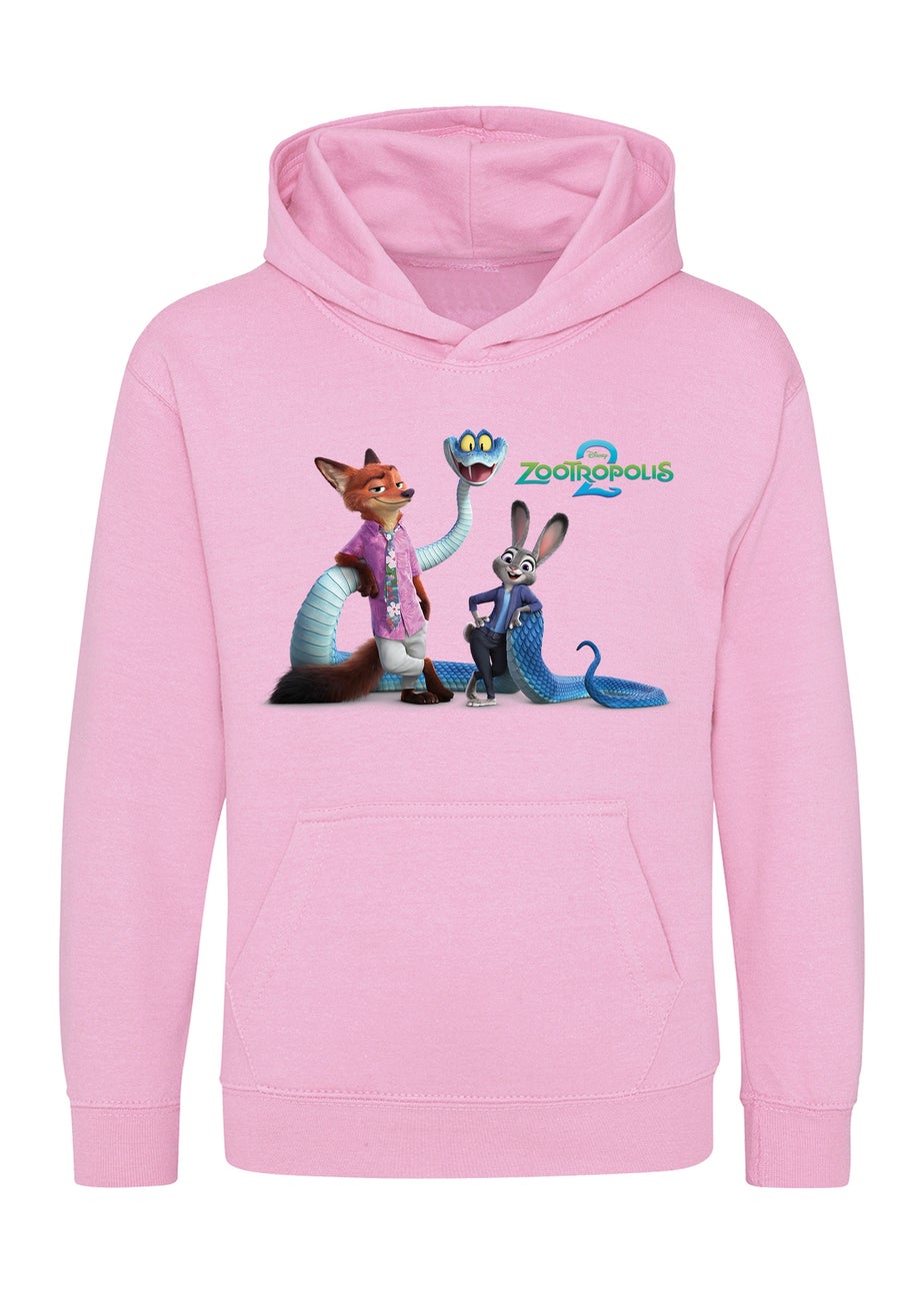 Disney Zootropolis Characters Girls Pink Graphic Hoodie (3-13 Years)