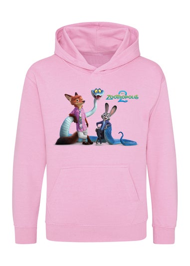 Disney Zootropolis Characters Girls Pink Graphic Hoodie (3-13 Years)