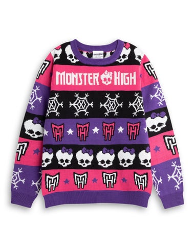 Vanilla Underground Monster High Kids Purple Christmas Jumper (3-14yrs)
