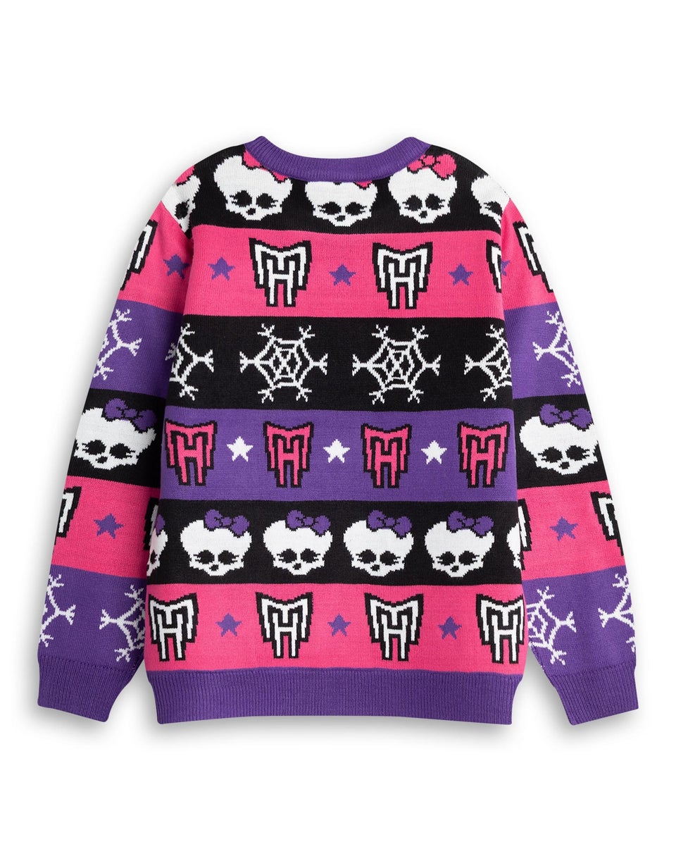 Vanilla Underground Monster High Kids Purple Christmas Jumper (3-14yrs)