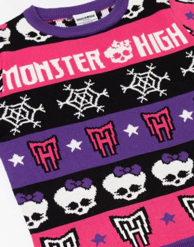 Vanilla Underground Monster High Kids Purple Christmas Jumper (3-14yrs)