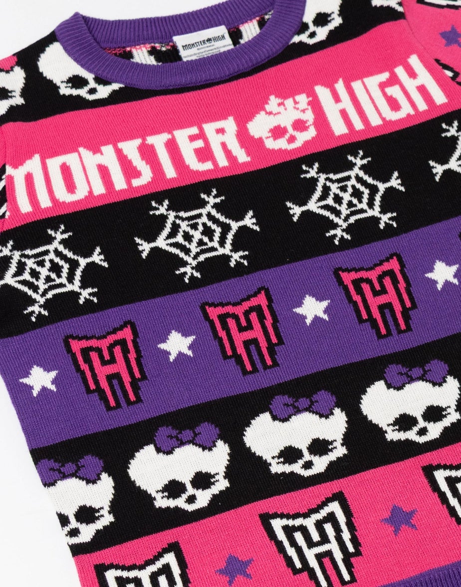 Vanilla Underground Monster High Kids Purple Christmas Jumper (3-14yrs)