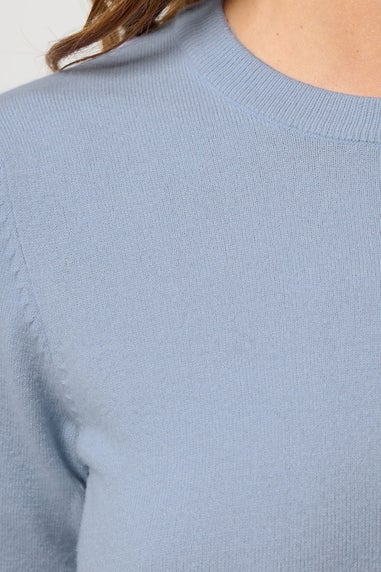 M&Co Pale Blue Crew Neck Long Sleeve Jumper