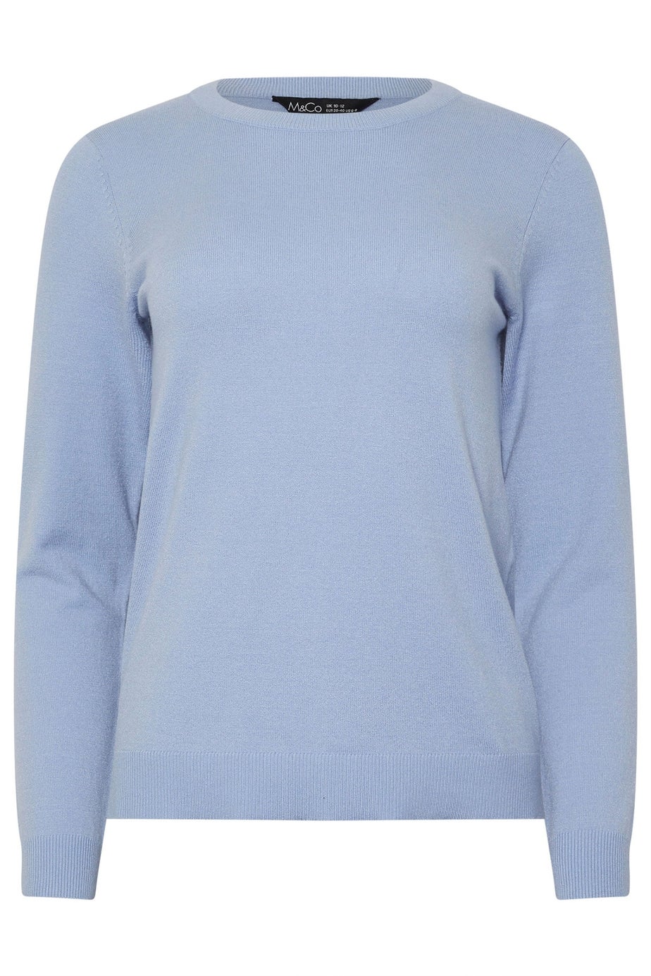 M&Co Pale Blue Crew Neck Long Sleeve Jumper