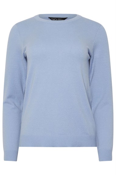 M&Co Pale Blue Crew Neck Long Sleeve Jumper