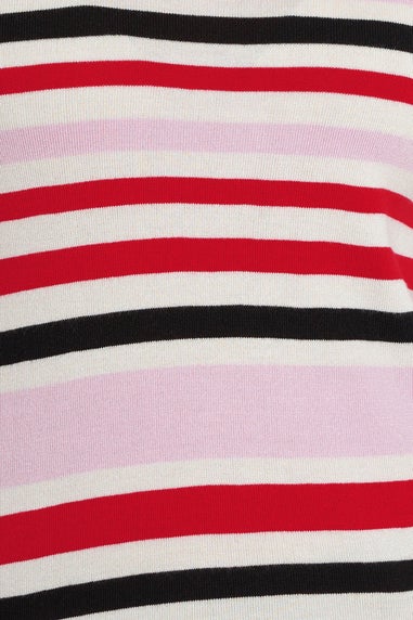 M&Co Pink Stripe Crew Neck Jumper