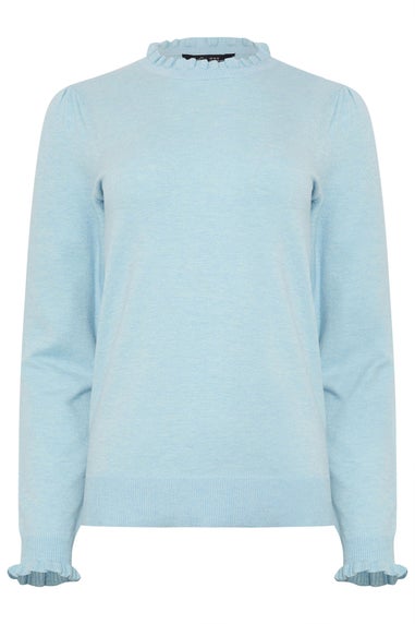 M&Co Light Blue Frill Neck Knitted Jumper