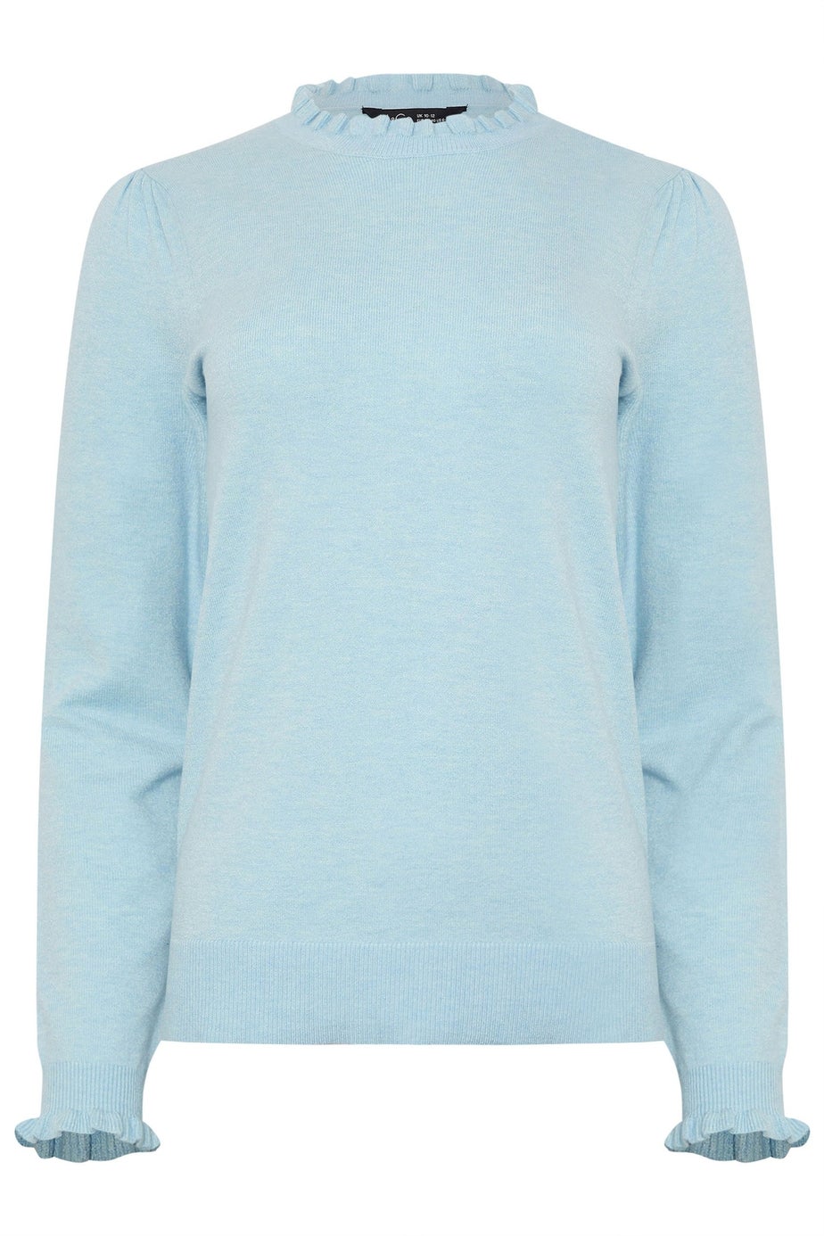M&Co Light Blue Frill Neck Knitted Jumper
