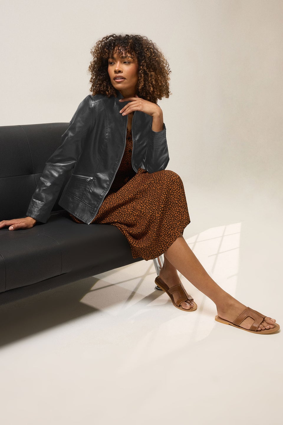 M&Co Black Faux Leather Jacket