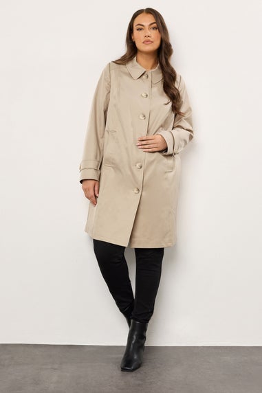 Evans Curve Natural Brown Trench Coat
