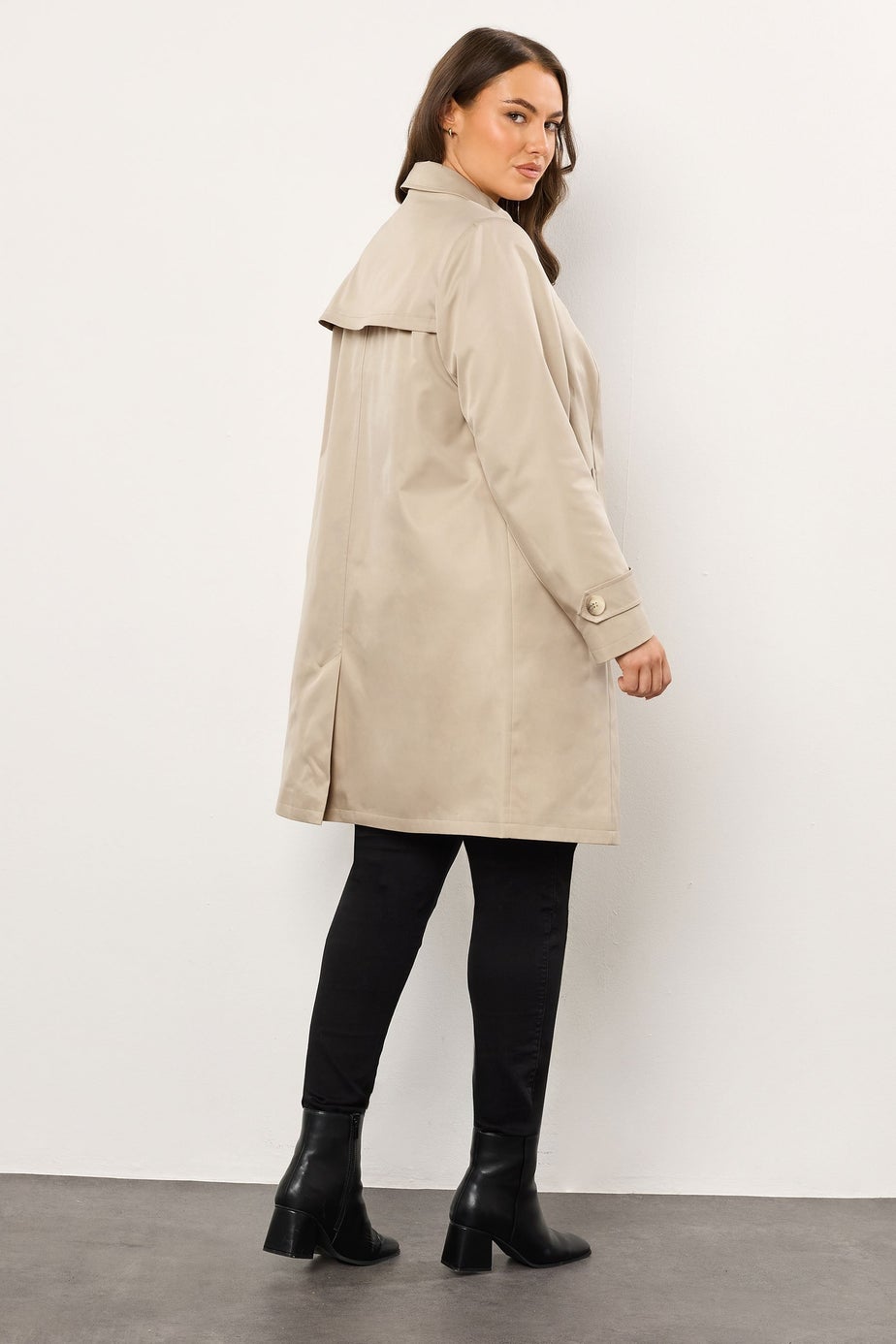 Evans Curve Natural Brown Trench Coat