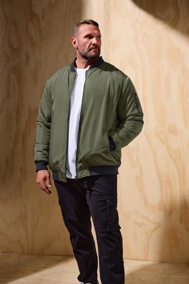 BadRhino Khaki Green Zip Bomber Jacket