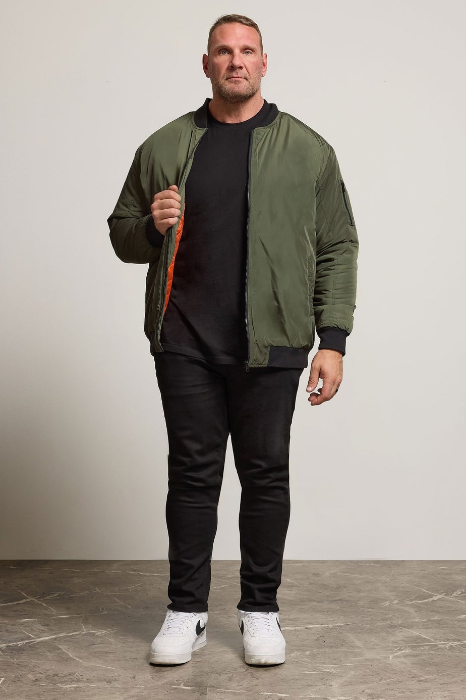 BadRhino Khaki Green Zip Bomber Jacket