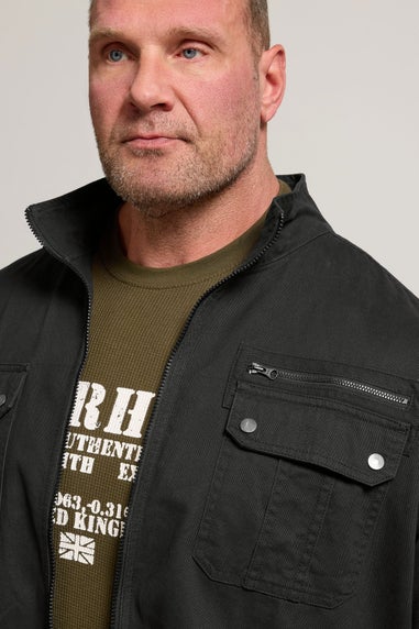 BadRhino Black Cotton Zip Through Jacket